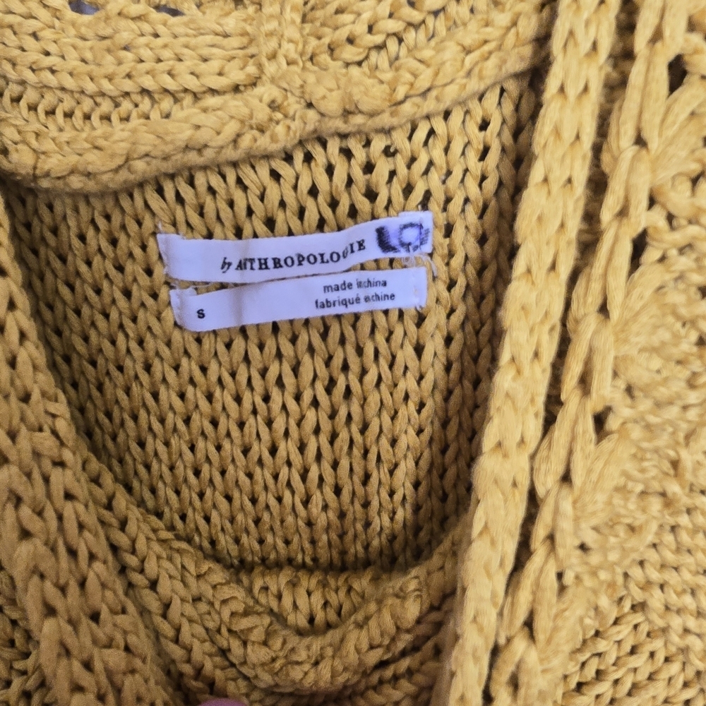 Anthropologie Mustard Yellow Knit  Sleeveless Sweater - Picture 4 of 5